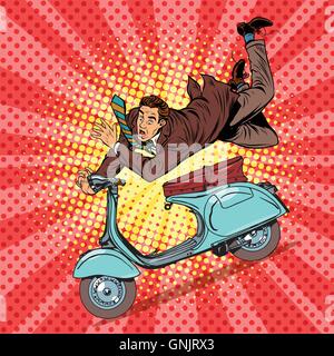 Conducteur accident sur le scooter Illustration de Vecteur