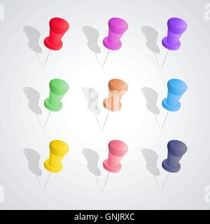 Ensemble d'épingles, vector illustration. Illustration de Vecteur