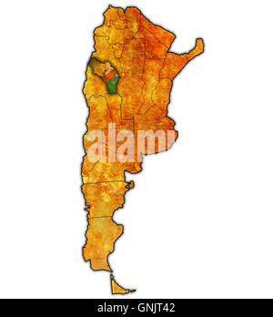 La région de rioja avec drapeau sur la carte des divisions administratives de l'Argentine Banque D'Images