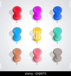 Ensemble d'épingles, vector illustration. Illustration de Vecteur