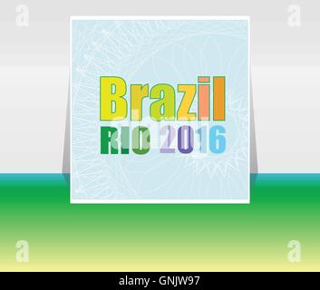 Les couleurs de fond avec l'inscription Brésil Rio 2016. Vector illustration Illustration de Vecteur