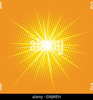 Bright Star avec des rayons pop art rétro arrière Illustration de Vecteur