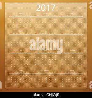 Calendrier pour 2017 Vector Illustration de Vecteur