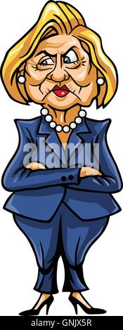 Caricature d'Hillary Clinton, le candidat démocrate à la présidence des États-Unis Illustration de Vecteur