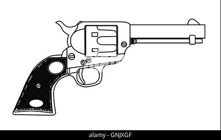 Six Gun traditionnel Illustration de Vecteur