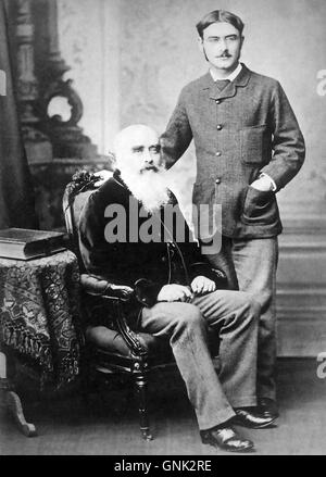 L'écrivain anglais Rudyard Kipling avec son père John vers 1890 Banque D'Images