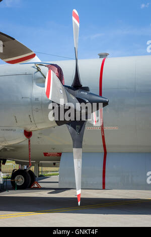 Allison T56 moteurs-A-14 de la lutte anti-sous-turbopropulseurs et les avions de surveillance maritime Lockheed P-3C Orion. Banque D'Images