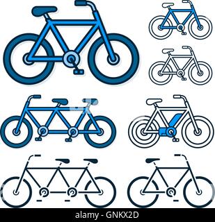 Image vecteur de diverses bicyclettes sur fond blanc Illustration de Vecteur