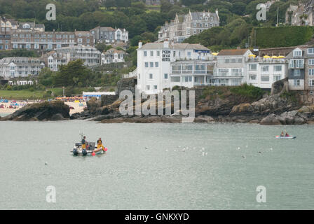 Les pêcheurs de St Ives Cornwall. Banque D'Images