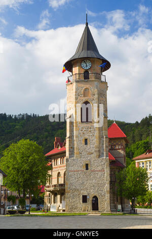 Monument historique, la tour de pierre médiévale à Piatra Neamt, Roumanie Banque D'Images