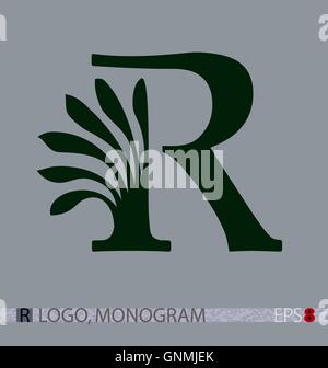 "R" logo vector, un monogramme pour les personnes, les marques et entreprises, ou des initiales. Illustration de Vecteur