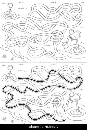 Plaisirs d’été en labyrinthe Illustration de Vecteur