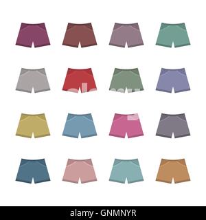 Série de shorts de couleur, vector illustration. Illustration de Vecteur