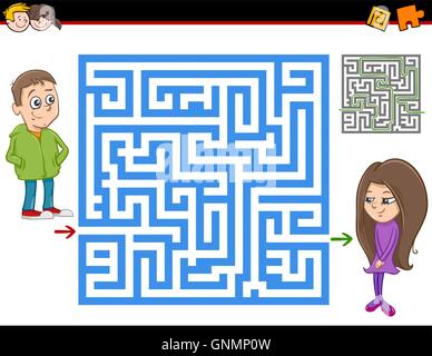 Labyrinthe Labyrinthe Jeu ou activité Illustration de Vecteur