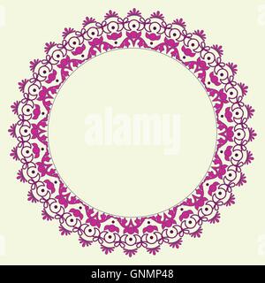 Coloré vecteur dentelle ronde cadre. Illustration de Vecteur