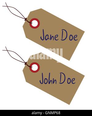 Jane et John Doe Tags Illustration de Vecteur