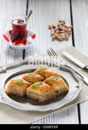 Ramadan dessert baklava turc avec concept background Banque D'Images