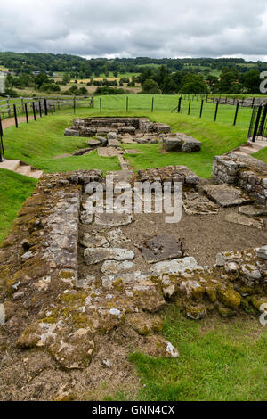 Northumberland, England, UK. (Cilurnum Chesters) Roman Fort. Fondations d'entrée Nord entrée. Banque D'Images