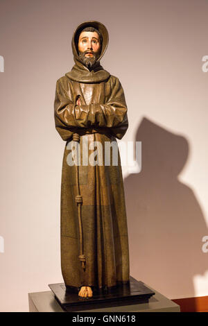 La sculpture de Saint Francisco de Asis, par le célèbre sculpteur Pedro de Mena, dix-septième siècle. Musée Municipal Palacio de Najera Banque D'Images