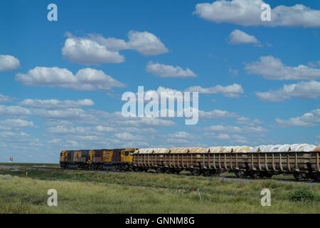 Train de marchandises à l'Outback du Queensland - Australie Banque D'Images