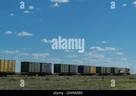 Train de marchandises à l'Outback du Queensland - Australie Banque D'Images