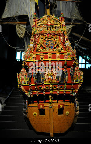Warship Vasa. Construite entre 1626-1628. L'échelle 1:10. Dix voiles ensemble. C'est 6,93 m de long et 4,75 m de haut. Stockholm. La Suède. Musée Vasa. Banque D'Images