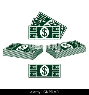 Ensemble de dollars Illustration de Vecteur