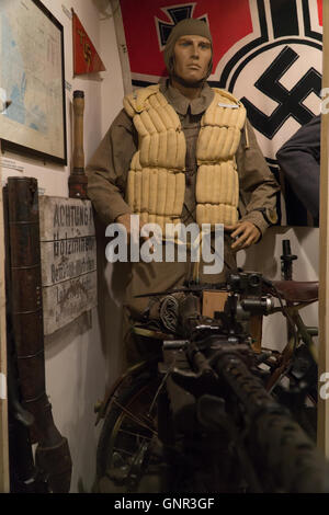 La Deuxième Guerre mondiale, mannequin de la Luftwaffe à l'affiche au Musée Militaire,Jersey,Channel Islands Banque D'Images