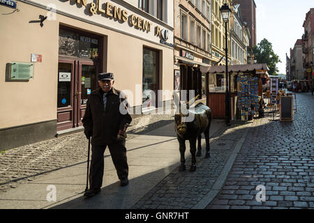 Torun", la Pologne, la scène de rue au Vieux Marché Banque D'Images