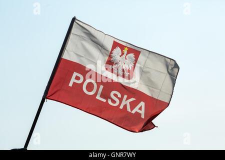 Torun", Pologne, drapeau polonais Banque D'Images