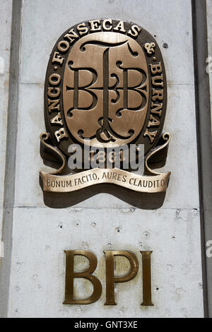 Lisbonne, Portugal, emblème de BPI Banque Banque D'Images