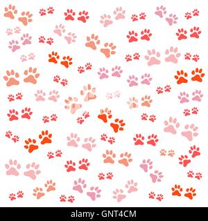 Belle photo de traces d'animaux sauvages sur un fond blanc Illustration de Vecteur