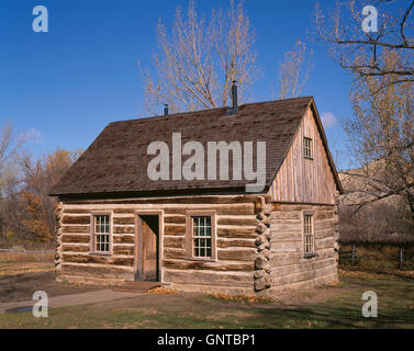 USA, Dakota du Nord, Parc National Theodore Roosevelt, l'unité Sud, Chalet de la croix de Malte ; c'est la première cabane Theodore Roosevelt Banque D'Images