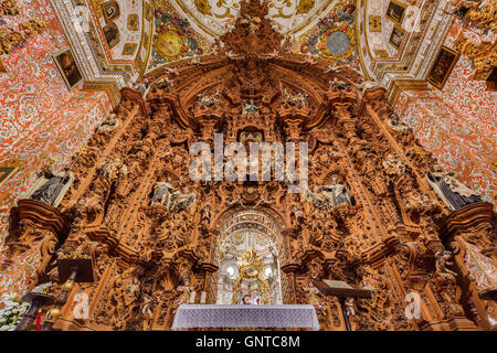 Retable Baroque. L'Iglesia Nuestra Señora del Carmen, bâtiment de style mudéjar et style baroque. Antequera,province de Malaga Costa del Sol Banque D'Images