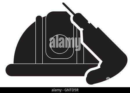 Casque et l'icône de forage Illustration de Vecteur