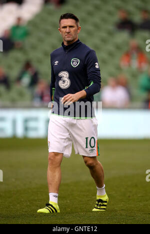 Robbie Keane, de la République d'Irlande, s'échauffe pendant l'International friendly au stade Aviva, Dublin. APPUYEZ SUR ASSOCIATION photo. Date de la photo: Mercredi 31 août 2016. Voir PA Story FOOTBALL Republic. Le crédit photo devrait se lire comme suit : Niall Carson/PA Wire. Banque D'Images