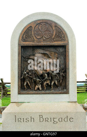 Brigade irlandaise monument à Bloody Lane, champ de bataille National d'Antietam, Maryland Banque D'Images