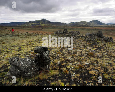 Lambafitjarhraun coulée de près de Landmannahellir, Islande Banque D'Images