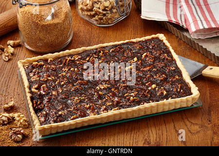 Tarte aux noix au caramel Banque D'Images