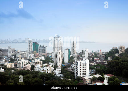 Centre-ville de Mumbai et bayside downtown district autour de Malabar Hills tourné à partir de la Kemps Corner Banque D'Images