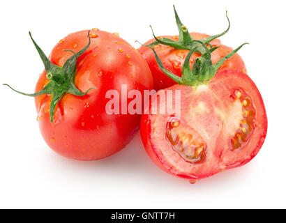 Les tomates isolé sur le fond blanc. Banque D'Images