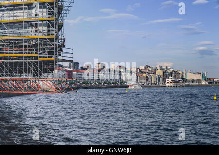 La construction de l'immeuble le Botin Foundation, dans la ville de Santander, en Cantabrie, Espagne. Banque D'Images