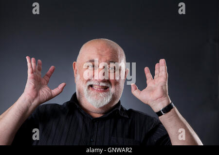 David Alexei Sayle, les Anglais humoriste, comédien et auteur, à l'Edinburgh International Book Festival. Edimbourg, Ecosse. 14 août 2016 Banque D'Images