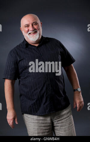 David Alexei Sayle, les Anglais humoriste, comédien et auteur, à l'Edinburgh International Book Festival. Edimbourg, Ecosse. 14 août 2016 Banque D'Images