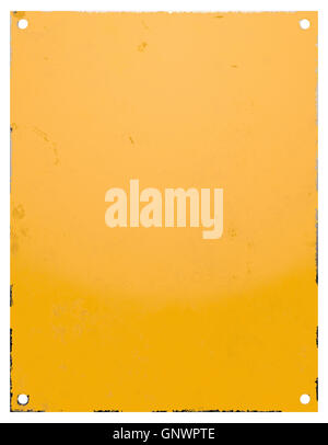 Blank grungy jaune et noir métal usé signe. 3D Illustration. Banque D'Images