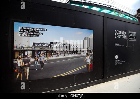 Boxpark Croydon, London, UK. 1er septembre 2016. Vue extérieure de Boxpark, Croydon. Le maire de Londres, Sadiq Khan visites Boxpark, Croydon Croydon Boxpark en amont du festival d'ouverture de crédit fin octobre : Dinendra Haria/Alamy Live News Banque D'Images