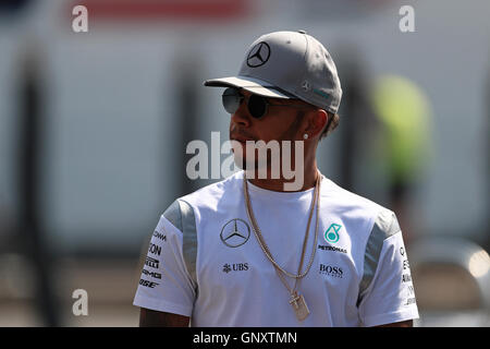 Monza, Italie. 06Th Sep 2016. Formula 1 Grand prix d'Italie, l'arrivée du pilote et conférence de presse 24. Mercedes AMG Petronas - Lewis Hamilton : Action Crédit Plus Sport/Alamy Live News Banque D'Images