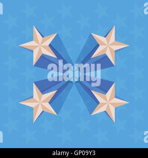 Quatre étoiles en perspective blue abstract background vector Illustration de Vecteur