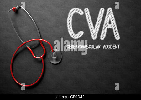 Concept médical : CVA - Accident vasculaire cérébral - Concept médical sur tableau noir. Concept médical : CVA - Ac cérébrovasculaire Banque D'Images