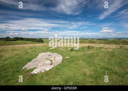 Arbor faible, un ancien monument néolithique henge dans le parc national de Peak District, Derbyshire, Angleterre. Banque D'Images